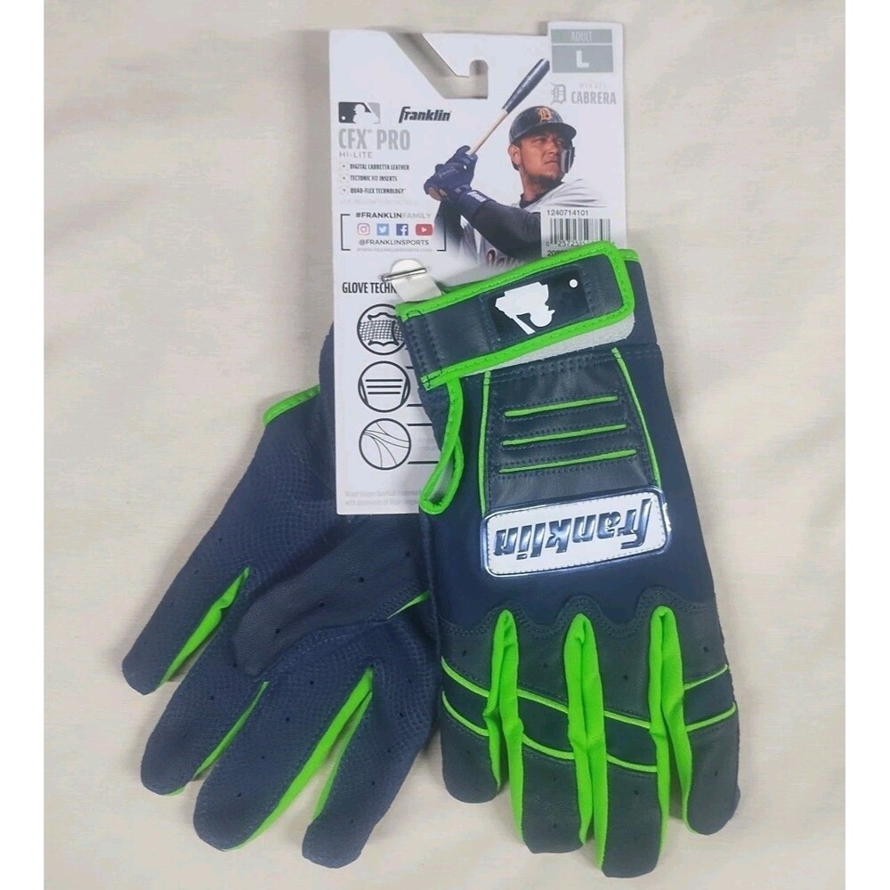 Franklin CFX PRO HI-LITE Baseball Batting Gloves, Quad-Flex, Men's Large NEW.